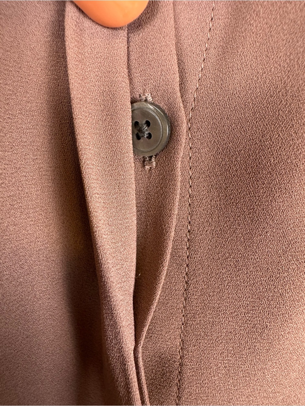 LOFT Dusty Mauve Hidden Button Pocket Blouse Medium Long Sleeve Career Top - Picture 6 of 13